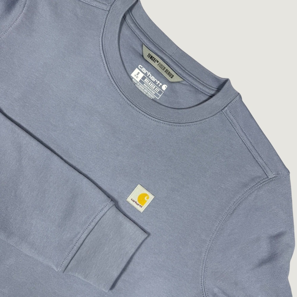 Carhartt Tencel Fiber Sweatshirt Womens Small Relaxed Fit Crewneck Casual Logo